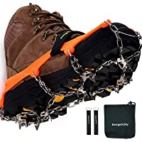 Los mejores  - 19 Dientes de Acero Inoxidable de Crampones Antideslizante Raquetas de Nieve-al Aire Libre de Esqui de Senderismo en…